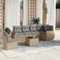 Preview: ARDEBO.de - 7-tlg. Garten-Sofagarnitur mit Kissen Beige Poly Rattan