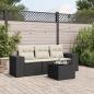 Preview: ARDEBO.de - 4-tlg. Garten-Sofagarnitur mit Kissen Schwarz Poly Rattan