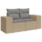 Preview: 4-tlg. Garten-Sofagarnitur mit Kissen Beige Poly Rattan