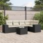 Preview: ARDEBO.de - 6-tlg. Garten-Sofagarnitur mit Kissen Schwarz Poly Rattan