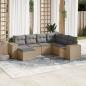 Preview: ARDEBO.de - 7-tlg. Garten-Sofagarnitur mit Kissen Beige Poly Rattan