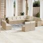 Preview: ARDEBO.de - 13-tlg. Garten-Sofagarnitur mit Kissen Beige Poly Rattan