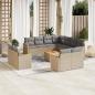 Preview: ARDEBO.de - 12-tlg. Garten-Sofagarnitur mit Kissen Beige Poly Rattan