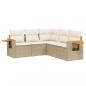 Preview: 5-tlg. Garten-Sofagarnitur mit Kissen Beige Poly Rattan