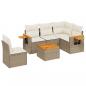 Preview: ARDEBO.de - 6-tlg. Garten-Sofagarnitur mit Kissen Beige Poly Rattan