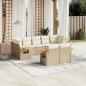 Preview: ARDEBO.de - 9-tlg. Garten-Sofagarnitur mit Kissen Beige Poly Rattan