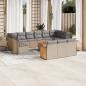 Preview: ARDEBO.de - 14-tlg. Garten-Sofagarnitur mit Kissen Beige Poly Rattan