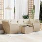 Preview: ARDEBO.de - 7-tlg. Garten-Sofagarnitur mit Kissen Beige Poly Rattan