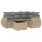 Preview: 5-tlg. Garten-Sofagarnitur mit Kissen Beige Poly Rattan