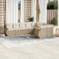 Preview: ARDEBO.de - 9-tlg. Garten-Sofagarnitur mit Kissen Beige Poly Rattan