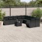 Preview: ARDEBO.de - 11-tlg. Garten-Sofagarnitur mit Kissen Schwarz Poly Rattan