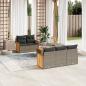 Preview: ARDEBO.de - 6-tlg. Garten-Sofagarnitur mit Kissen Grau Poly Rattan