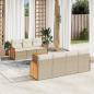 Preview: ARDEBO.de - 8-tlg. Garten-Sofagarnitur mit Kissen Beige Poly Rattan