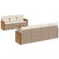 Preview: 8-tlg. Garten-Sofagarnitur mit Kissen Beige Poly Rattan