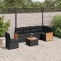 Preview: ARDEBO.de - 7-tlg. Garten-Sofagarnitur mit Kissen Schwarz Poly Rattan