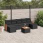 Preview: ARDEBO.de - 8-tlg. Garten-Sofagarnitur mit Kissen Schwarz Poly Rattan