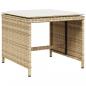 Preview: 5-tlg. Garten-Essgruppe mit Kissen Beige Poly Rattan