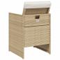 Preview: 5-tlg. Garten-Essgruppe mit Kissen Beige Poly Rattan