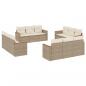 Preview: 12-tlg. Garten-Sofagarnitur mit Kissen Beige Poly Rattan