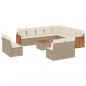 Preview: ARDEBO.de - 13-tlg. Garten-Sofagarnitur mit Kissen Beige Poly Rattan