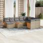 Preview: ARDEBO.de - 11-tlg. Garten-Sofagarnitur mit Kissen Beige Poly Rattan