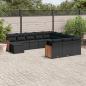 Preview: ARDEBO.de - 12-tlg. Garten-Sofagarnitur mit Kissen Schwarz Poly Rattan