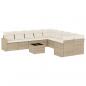 Preview: 11-tlg. Garten-Sofagarnitur mit Kissen Beige Poly Rattan