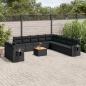 Preview: ARDEBO.de - 12-tlg. Garten-Sofagarnitur mit Kissen Schwarz Poly Rattan