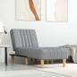 Preview: ARDEBO.de - Chaiselongue Hellgrau Stoff