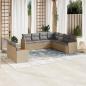 Preview: ARDEBO.de - 9-tlg. Garten-Sofagarnitur mit Kissen Beige Poly Rattan