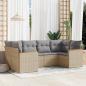 Preview: ARDEBO.de - 6-tlg. Garten-Sofagarnitur mit Kissen Beige Poly Rattan