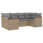 Preview: 6-tlg. Garten-Sofagarnitur mit Kissen Beige Poly Rattan