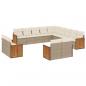 Preview: ARDEBO.de - 13-tlg. Garten-Sofagarnitur mit Kissen Beige Poly Rattan