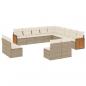 Preview: ARDEBO.de - 13-tlg. Garten-Sofagarnitur mit Kissen Beige Poly Rattan