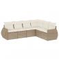 Preview: 6-tlg. Garten-Sofagarnitur mit Kissen Beige Poly Rattan