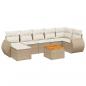 Preview: 8-tlg. Garten-Sofagarnitur mit Kissen Beige Poly Rattan