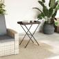 Preview: Tabletttisch Klappbar Braun 65x40x75 cm Poly Rattan