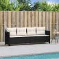 Preview: Sonnenliege mit Kissen Schwarz Poly Rattan