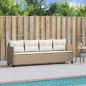 Preview: Sonnenliege mit Kissen Beige Poly Rattan