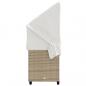 Preview: Sonnenliege mit Dach und Kissen Beige Poly Rattan