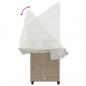 Preview: Sonnenliege mit Dach und Kissen Beige Poly Rattan