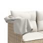 Preview: Sonnenliege mit Dach und Kissen Beige Poly Rattan