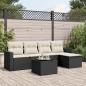 Preview: ARDEBO.de - 6-tlg. Garten-Sofagarnitur mit Kissen Schwarz Poly Rattan