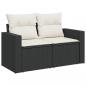 Preview: 6-tlg. Garten-Sofagarnitur mit Kissen Schwarz Poly Rattan