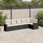 Preview: ARDEBO.de - 6-tlg. Garten-Sofagarnitur mit Kissen Schwarz Poly Rattan