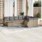 Preview: ARDEBO.de - 10-tlg. Garten-Sofagarnitur mit Kissen Beige Poly Rattan