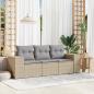 Preview: ARDEBO.de - 3-tlg. Garten-Sofagarnitur mit Kissen Beige Poly Rattan