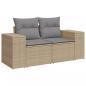 Preview: 3-tlg. Garten-Sofagarnitur mit Kissen Beige Poly Rattan