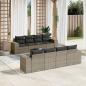 Preview: ARDEBO.de - 9-tlg. Garten-Sofagarnitur mit Kissen Grau Poly Rattan