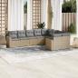 Preview: ARDEBO.de - 9-tlg. Garten-Sofagarnitur mit Kissen Beige Poly Rattan